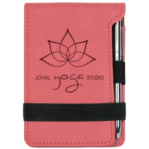 3 1/4" x 4 3/4"  Laserable Leatherette Mini Notepad with Pen