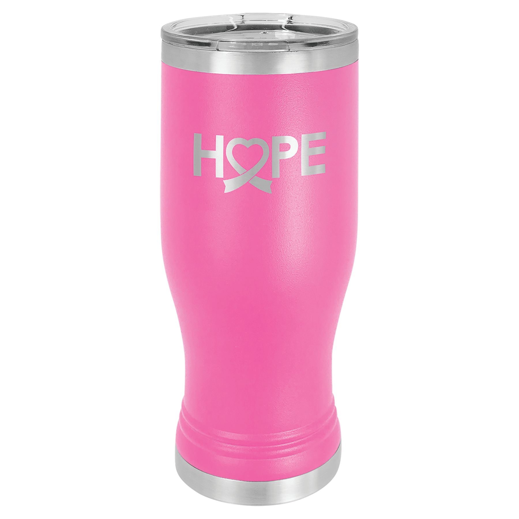 20 oz Stainless Steel Pilsner with Clear Lid (18 Different Colors)