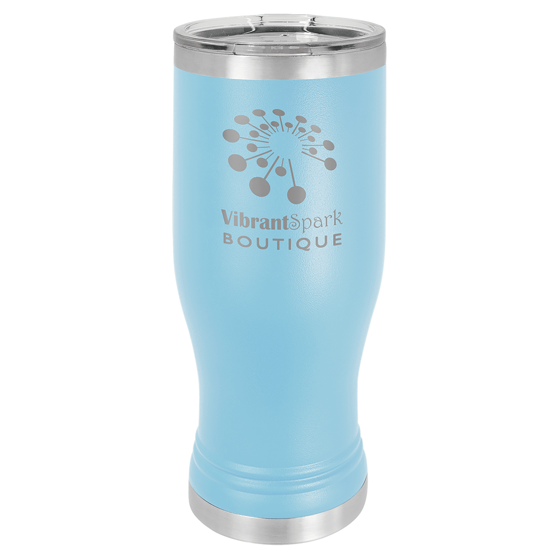 20 oz Stainless Steel Pilsner with Clear Lid (18 Different Colors)